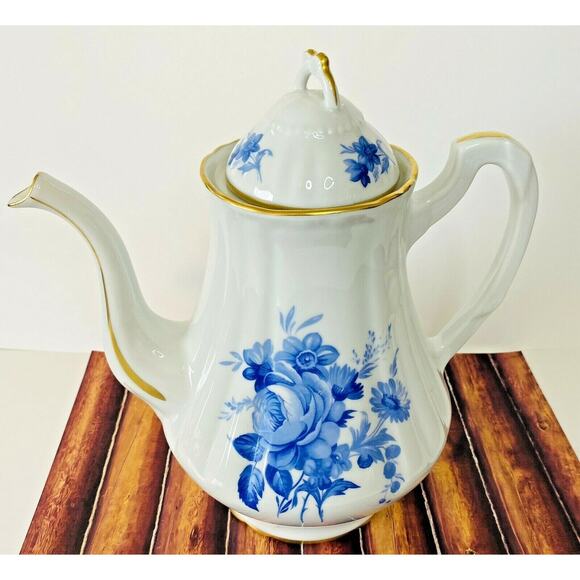 Antique Porcelaine De France Tea Pot Coffee Pot and Creamer Set of 3 - Picture 6 of 11